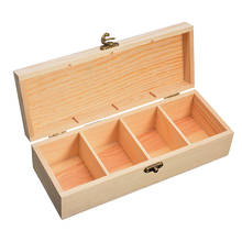 4 Compartment Home Wooden Storage Box Tea Jewelry Watch Container Case with Lock Decor Organizer Handmade Craft 2024 - buy cheap