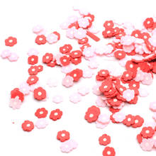 Mini fatias de argila de polímero, 50g/200g polymerlk 5mm mini fatias de flor de argila kawaii margaridas fatias de cor vermelha rosa argila floral 2024 - compre barato