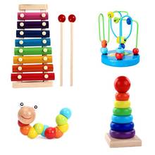 Juguetes de madera Montessori para niños, juguete educativo de Aprendizaje Infantil, bloques de madera coloridos, iluminación 2024 - compra barato