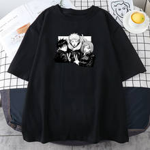 Camiseta feminina yuji itadori julongsu kaisen, camiseta hip hop folgada, moda de verão em quadrinhos 2024 - compre barato