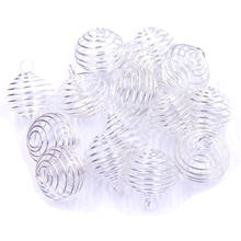 50Pcs Pendants Spiral Bead Cages Adjustable Round Alloy Silver Plated Charm Fashion Jewelry DIY Finding 29x24mm 2024 - buy cheap