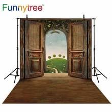 Funnytree фотостудия фото Мультфильм Алиса в стране чудес дверь Весна фон дерево фотофоны вечерние фотосессии 2024 - купить недорого
