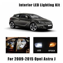 Kit com mapa do carro, luz de led branca sem erro para 2009-2015 opel astra j 15 peças luz de leitura do porta-malas opc gtc 2024 - compre barato
