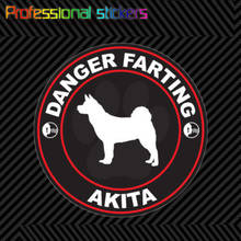 Danger Farting Akita Sticker Decal Self Adhesive Vinyl Dog Canine Pet for Car, Laptops, Motorcycles, Office Supplies 2024 - buy cheap