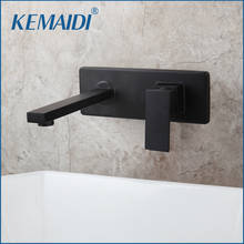 KEMAIDI Golden Bathroom Faucet Wall Mounted Hot& Cold Water Mixer Matt Black Brass Basin Mixer Concealed Mixer Crane  3 Color 2024 - buy cheap