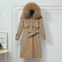 Jaqueta de inverno feminina forro de lã, casaco com capuz, jaquetas tamanho grande, parka longo com algodão quente grosso, acolchoado, parcas-20 2024 - compre barato