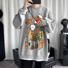 2020 Men's Fashion Casual Sweatshirts Cartoon Printing Hoodies 7 Color Loose Pullover Cotton Clothes Coats Large Size M-5XL 2024 - buy cheap