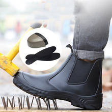 Homem sapatos indestrutíveis construção de aço ao ar livre toe cap sapatos de trabalho homem botas à prova dpuncture água punctura sapatos de segurança 2024 - compre barato
