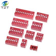 Módulo de interruptor de tipo deslizante 1, 2, 3, 4, 5, 6, 7, 8, 9, 10, 12 bits, 2,54mm, modo de posición DIP, interruptor de palanca de paso rojo, 10 Uds. 2024 - compra barato