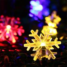 Guirnalda de luces LED con forma de copo de nieve, iluminación de 1 M / 2 M / 5 M / 10 M para decoración de bodas y Navidad, operación con batería y Flash 2024 - compra barato