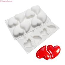 Forma de silicone de coração com 8 buracos, de bolo, mousse, molde de chocolate, aromaterapia, kit de velas, molde de resina, forma de sabão 2024 - compre barato