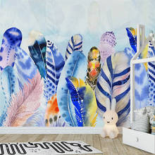 Papel tapiz Mural personalizado 3D, pluma pintada a mano, para sala De estar, TV, dormitorio, Papel De pared 2024 - compra barato