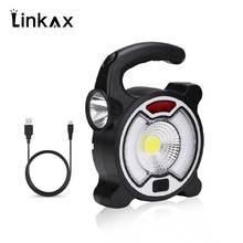 Holofote de led cob à prova d'água, refletor com cabo usb para acampamento, área externa, iluminação de trabalho, luz para tenda