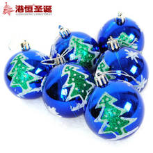 6pcs Christmas Tree Painted Balls Christmas Decoration Hanging Balls Christmas Tree Decor 2024 - buy cheap