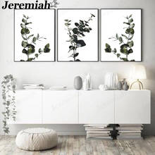 Modern Fresh Eucalyptus Branch Canvas Poster Scandinavian Style Green Plant Painting Wall Art Nordic Home Farmhouse Decoration 2024 - buy cheap