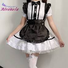 Sweet Lolita Japanese Harajuku Maid Dress Soft Girl Women Ruffle Short Sleeve Dresses Kawaii Cosplay Costume AFC910 2024 - buy cheap