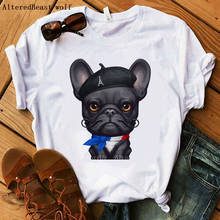 French Bulldog T Shirt Women Short Sleeve O-neck Funny Pug Print T-Shirt Summer Casual female Dog Lovely vogue T shirt Tops 2019 2024 - compre barato