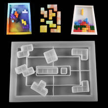 Moldes de silicona epoxi Tetris para niños, molde de fundición de resina epoxi, decoración del hogar, juego para niños, herramienta de fabricación de joyas DIY 2024 - compra barato