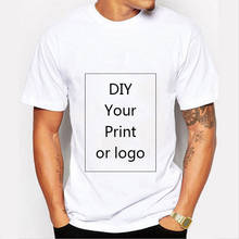 Индивидуальные футболки с принтом для мужчин DIY ваши как фото или логотип белые футболки мужские Размеры Process Модальные теплопередачи процесс 2024 - купить недорого