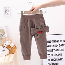 Ienens calças compridas de desenho de elefante, para crianças, roupas infantis, para meninos e meninas, calças soltas casuais 2024 - compre barato