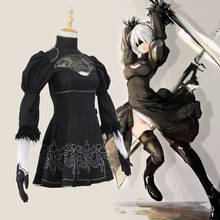 Yorha 2B-traje de Cosplay para Halloween, vestido negro de Anime para mujer, conjunto de disfraz 2024 - compra barato