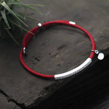 Korean Charm 925 sterling silver Bracelet Sweet Crystal Red Rope Adjustable bracelets for women Delicate silver 925 jewelry 2024 - buy cheap