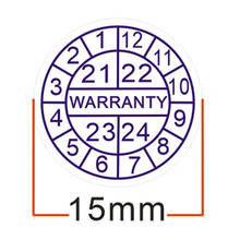 500pcs/lot Warranty sealing label crispness sticker void if damaged, with years and months, Diameter for 15 mm Free shipping 2024 - купить недорого