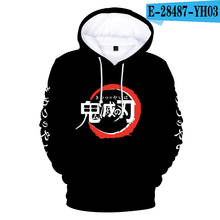 Anime demônio slayer moletom com capuz masculino tanjiro kamado traje hoodies harajuku demon slayer kimetsu não yaiba sudadera crianças 2024 - compre barato