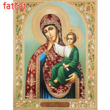 FATCAT, religioso, virgen, infantil, pintura con diamantes icono, taladro redondo cuadrado completo Diy 5D, bordado de diamantes, mosaico, costura AE1849 2024 - compra barato