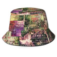 CINESSD Bucket Hat Unisex Bob Caps Hip Hop Gorros Grunge Abstract With Old Torn Posters Summer Panama Cap Beach Sun Fishing Hat 2024 - buy cheap
