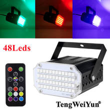 48W 7Colors 48LED DJ Disco Sound Activated Laser Projector Strobe Flash Lumiere RGB Stage Lighting Effect Lamp Music Party Light 2024 - buy cheap