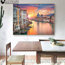 Pintura de diamantes 5D Diy de paisaje de ciudad nórdica, arte de pared, pegatina de playa, bordado de diamantes, decoración moderna de la habitación del hogar 2024 - compra barato