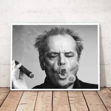 Jack Nicholson Cigar Poster Wall Art Prints , Black and white Canvas Paintings Jack Nicholson Photo Wall Picture Art Decor 2024 - buy cheap