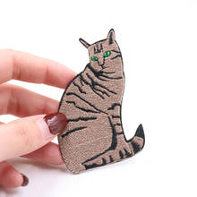 Lovely Animal  Cat Iron On Patches Sewing Embroidered Applique for Jacket Clothes Stickers Badge DIY Apparel Accessories 2024 - buy cheap