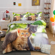 Funny Cute Cat Quilt Cover Twin Queen King Single Size Bedding Set Animal Print Duvet Covers Home Textile 2024 - buy cheap