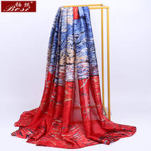 2020 silk scarf print women Fashion long Soft scarves feel Hijab summer shawls luxury printing Designer foulard femme desigual 2024 - buy cheap