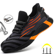 Zapatos de seguridad para hombre, punta de acero indestructibles con botas de trabajo, calzado de seguridad Industrial, a la moda 2024 - compra barato