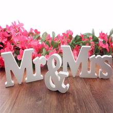 2020 Свадебные украшения Свадебный декор Mr & Mrs День Рождения украшения белые буквы Свадебный знак 2024 - купить недорого