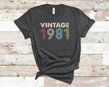 40th aniversário do vintage 1981 presente da esposa festa de aniversário t camisa engraçado algodão das mulheres manga curta t plus size o pescoço roupas femininas 2024 - compre barato