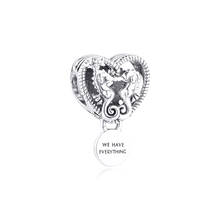 Openwork Seahorses Heart Charm for Jewelry Making Valentine Day 925 Silver Beads for Charms Bracelets 2020 Jewelry 2024 - buy cheap