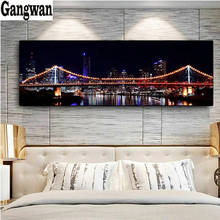 Full Square Drill 5D DIY Embroidery New York Brooklyn Bridge Scenery Diamond Painting Cross Stitch Rhinestone Mosaic Home Decor 2024 - buy cheap