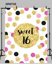 GFUITRR Sweet Decoration Photography Backdrops Birthday Party Background Golden Pink Banner Vinyl Photo Booth Props Fotografia 2024 - buy cheap