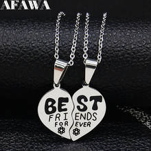 Stainless Steel Best Friends Pendant Necklace Women Silver Color Statement Necklace Jewelry Christmas Day Gift joyas N769S01 2024 - buy cheap