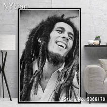 Póster e impresiones NT219, estrella del cantante de Marley de Bob caliente, arte de pared blanco y negro, pintura al óleo, imagen de lienzo para decoración de sala de estar y hogar 2024 - compra barato