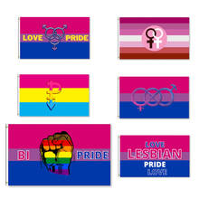 ЛГБТ Радужный Флаг гордость планшетов Лесбийский бисексуальный баннер 3x5 футов 90x150 см 100D полиэстер латунные люверсы 2024 - купить недорого