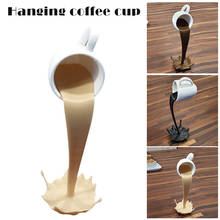 Floating Spilling Coffee Cup Sculpture Kitchen Decor Spilling ,Magic Pouring Splash Fashion Desk ornaments EM88 2024 - buy cheap