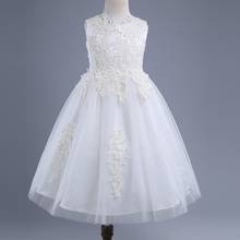 Vestido de princesa infantil feminino, vestido de renda elegante para ano novo, vestido de princesa para crianças, vestido para festa de aniversário e casamento 2024 - compre barato