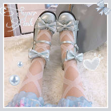 Princess Bow Sweet Girls Female Kawaii Tea Party Cos Japanese Cute Anime Lolita Shoes Women Harujuku Feminine Cosplay Mid Heel 2024 - buy cheap