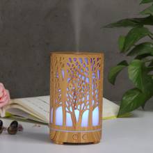200ml Ultrasonic Air Humidifier Forest Aroma Essential Oil Diffuser Hallow Wood Grain 7 Color LED Aromatherapy Humidificador 2024 - buy cheap