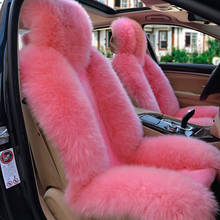 Pink 2020 High Quality 100% Australian Wool Car Seat Cover Fur Winter Warm Natural Wool Seat Cushion 1PC Front Car Seat Cover 2024 - buy cheap